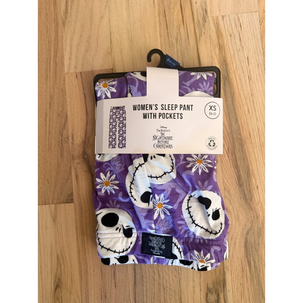 NWT Nightmare Before Christmas Jack Skellington Pajama Pants Pockets XS 0-2
